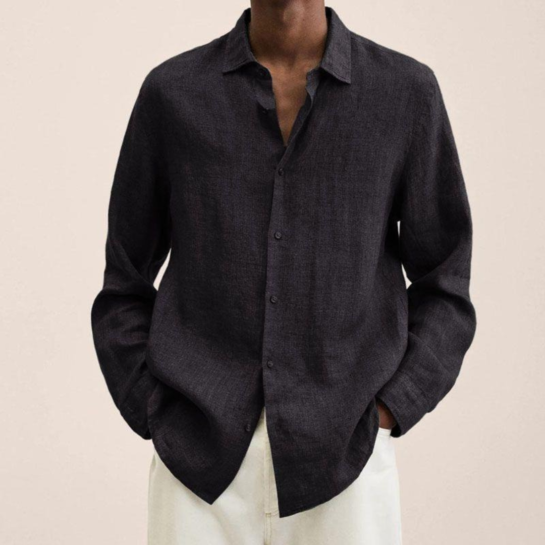 Herre Relaxed Langærmet Skjorte – Letvægts Smart Casual Stil til Kontor og Hverdagsbrug