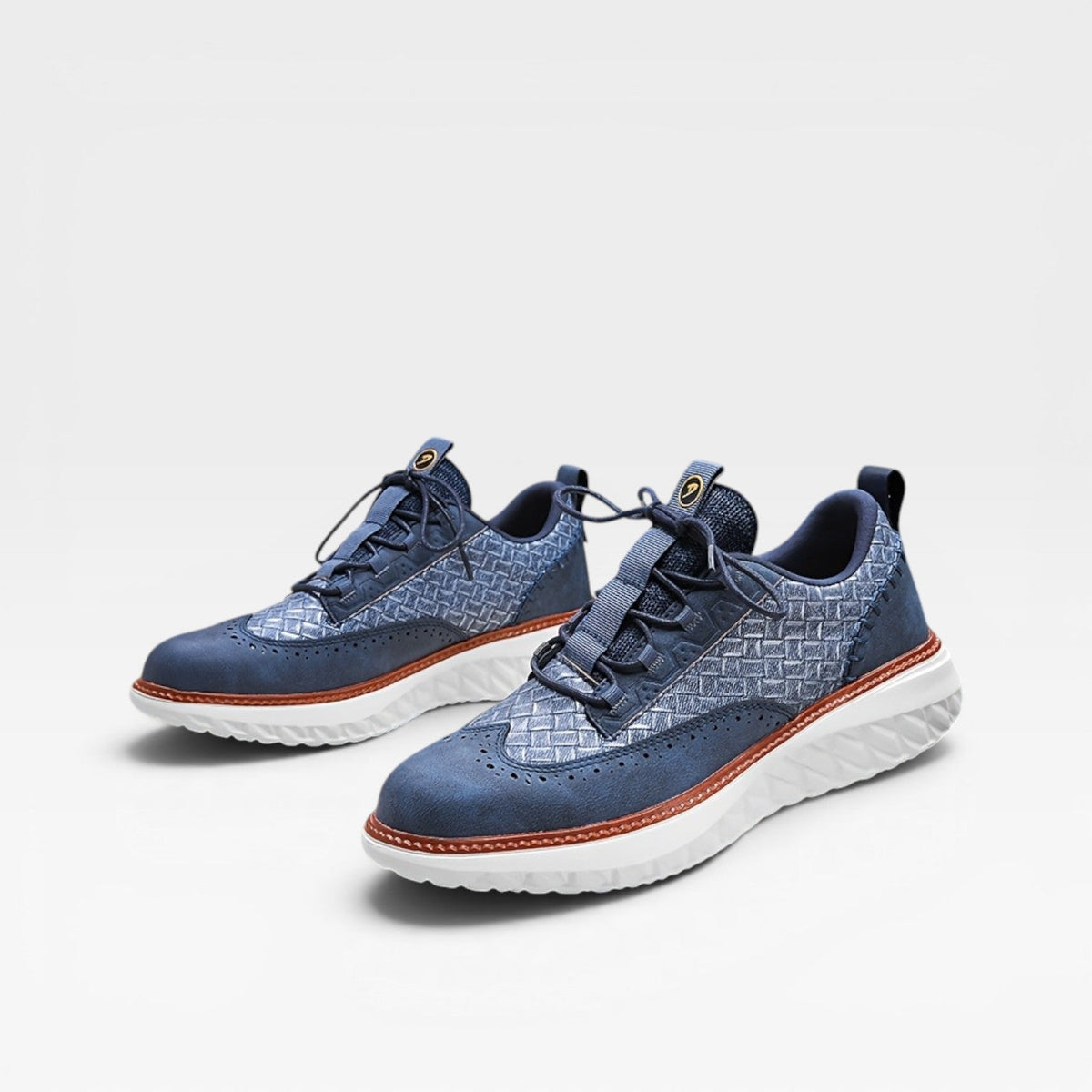 Herre Læder Brogue Sneakers – Smart Casual Snørebånd Sneakers