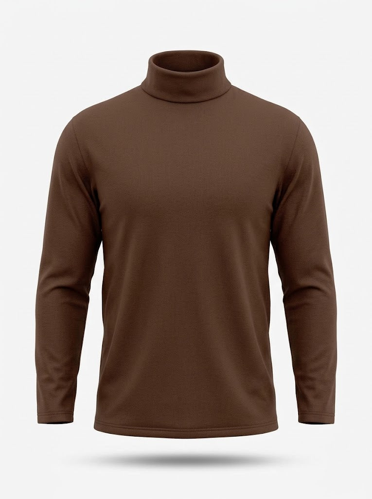 Herre Mock-Neck Langærmet Pullover – Slank Casual Lag til Koldere Dage