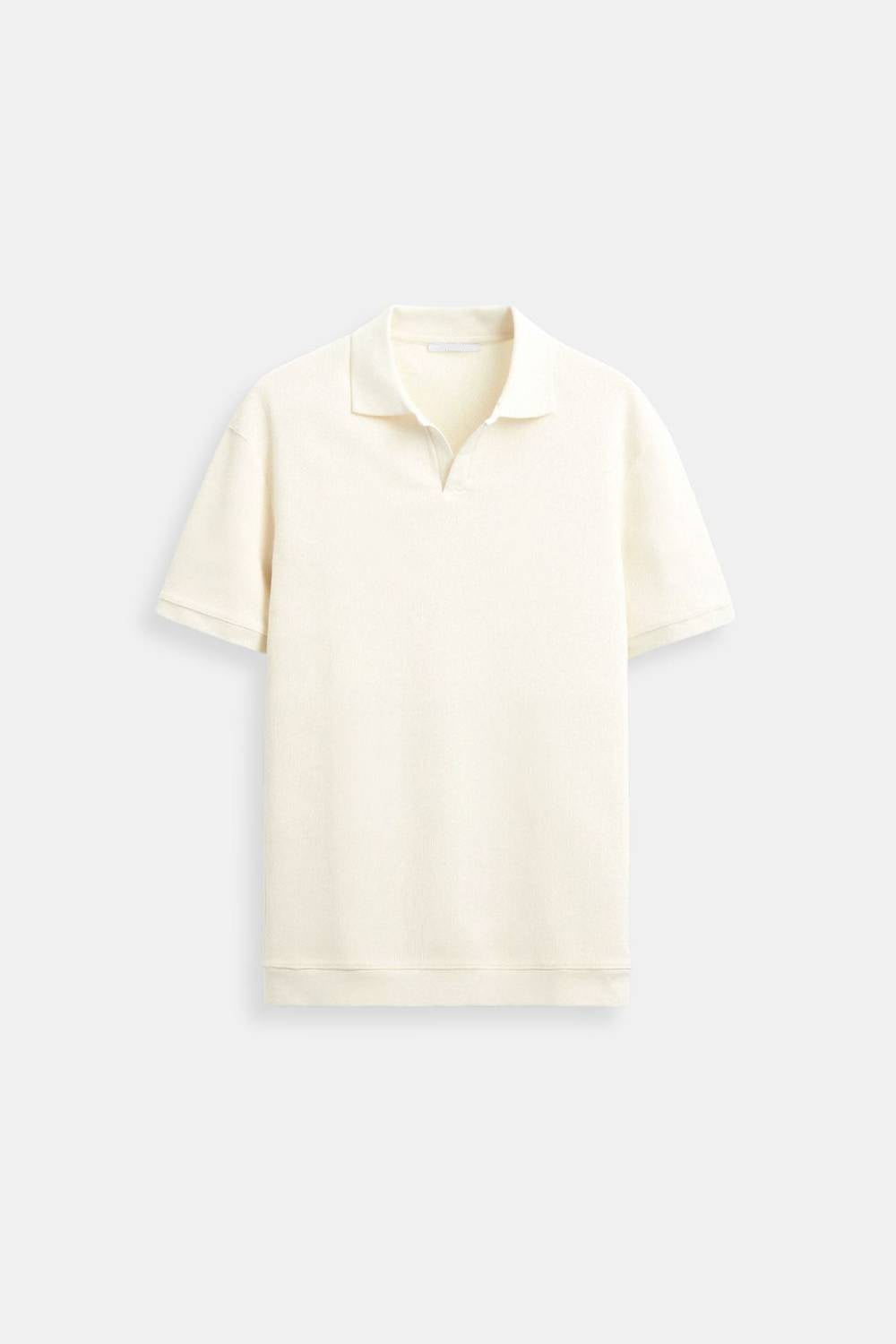 Mænds Strukturerede Polo T-shirt Klassisk Kortærmet V-Hals Regular Fit Elegant Hverdagsbrug