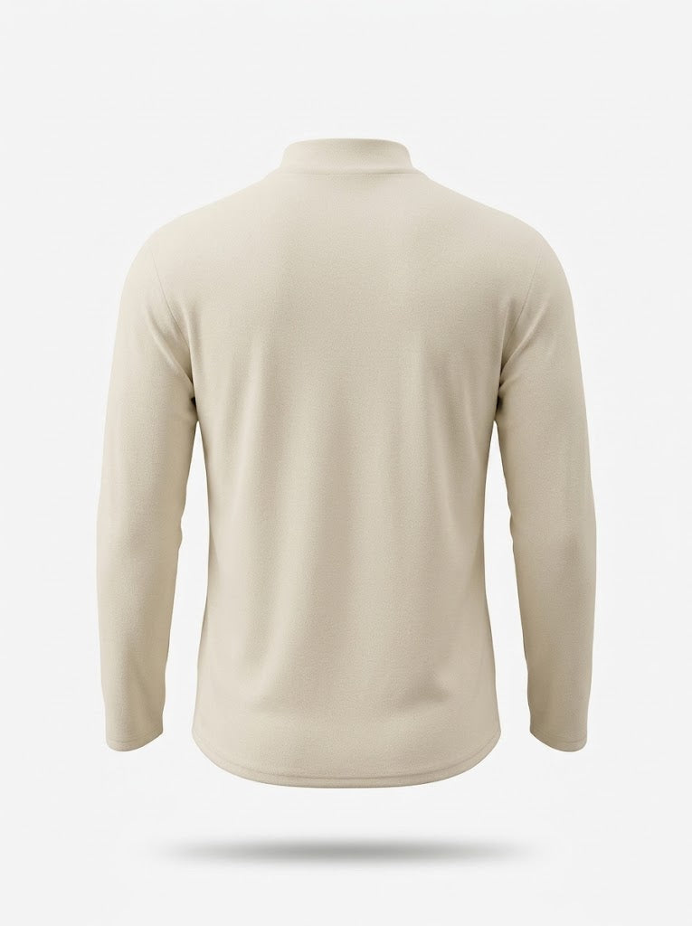 Herre Mock-Neck Langærmet Pullover – Slank Casual Lag til Koldere Dage