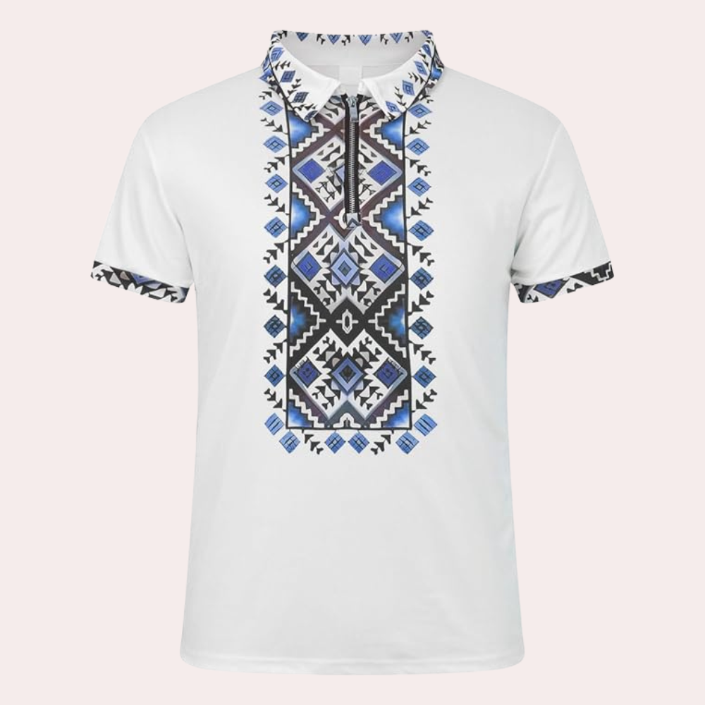 Mænds Broderede Polo Shirt Mønster Detalje Slim Fit Casual Top