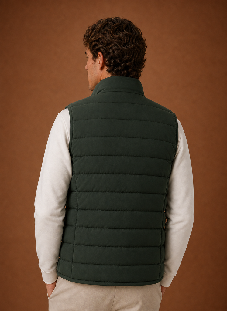 Herre Puffer Vest - Letvægts Quiltet Vinter Gilet | Areleon