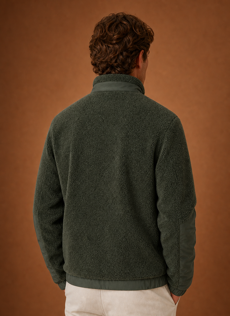 Herre Sherpa Fleece Jakke - Fulde Lynlås Vinterjakke | Areleon