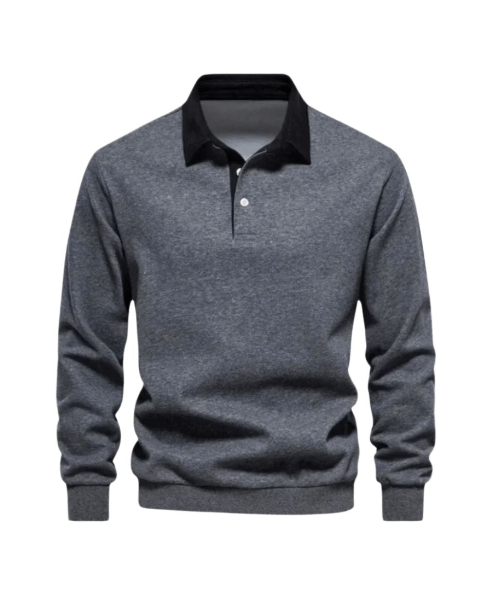 Herre Langærmet Polo T-Shirt – Blød Casual Top til Weekendbrug