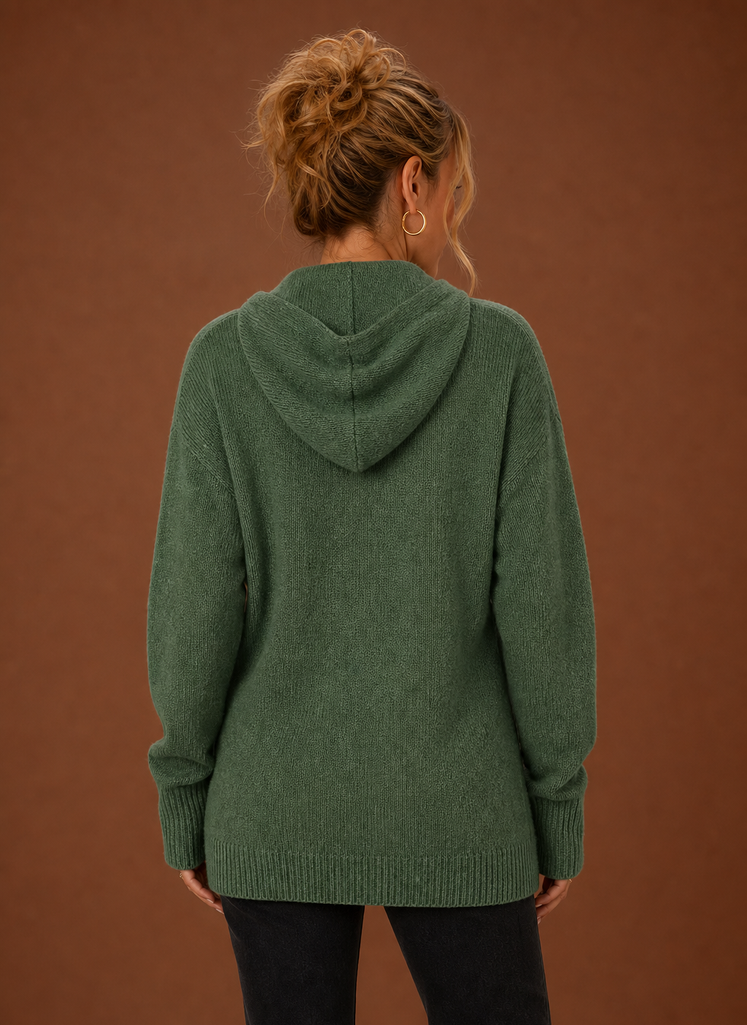 Kvinders Strikket Cardigan - Oversized Knappet Sweater | Areleon