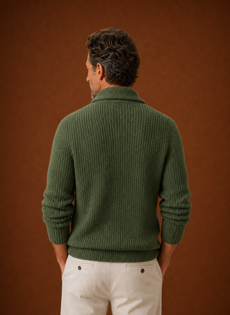 Herre Skulderkrave Cardigan - Strikket Cardigan | Areleon