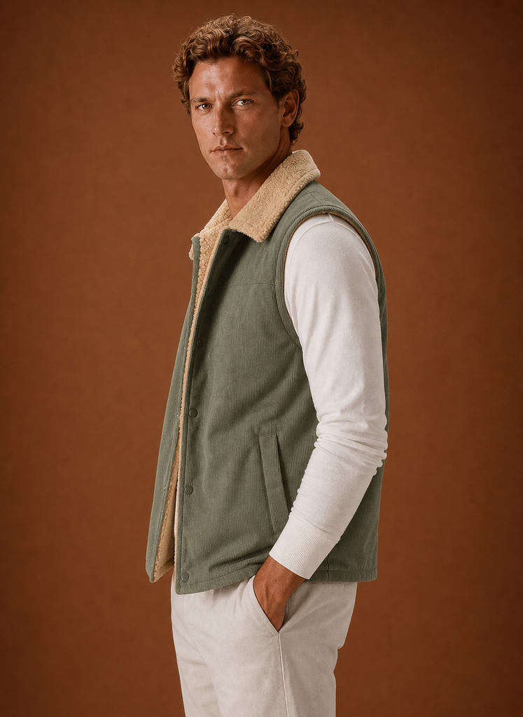 Herre Sherpa-forret Vest - Varm Vinter Gilet | Areleon