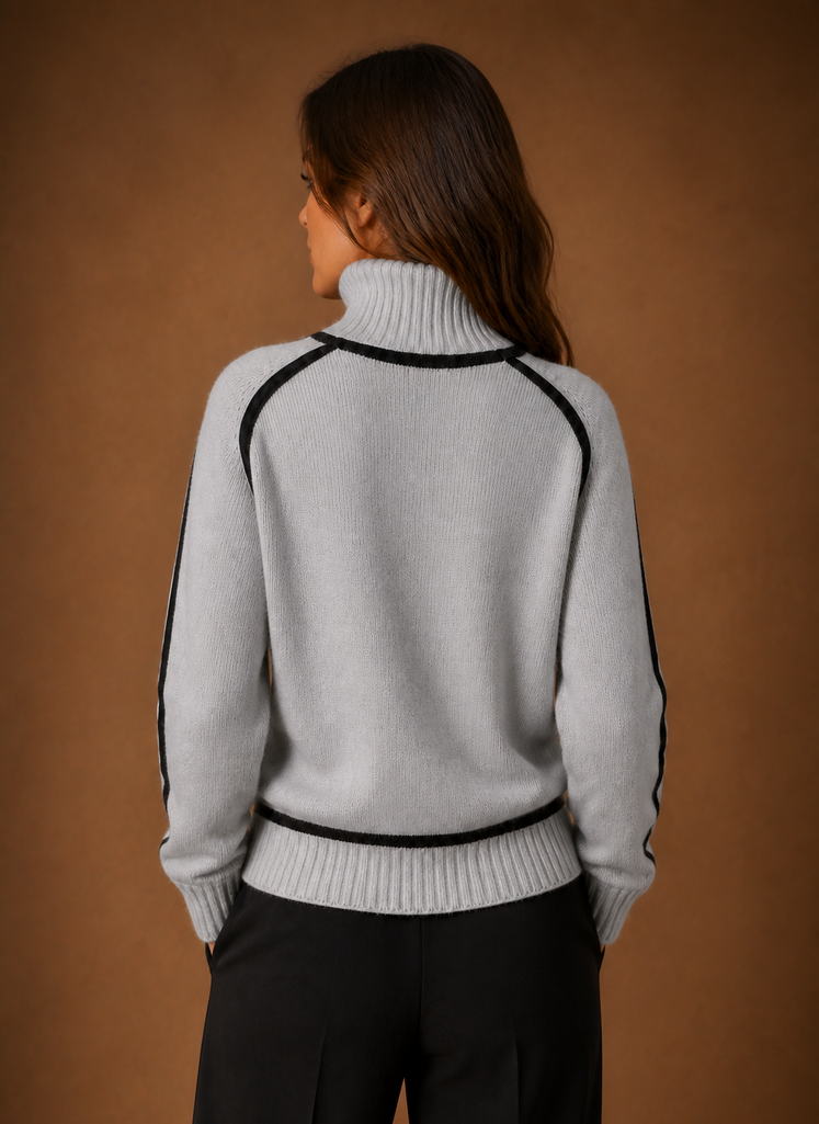 Kvinders Uldblandings Turtleneck Strikket Sweater | Areleon