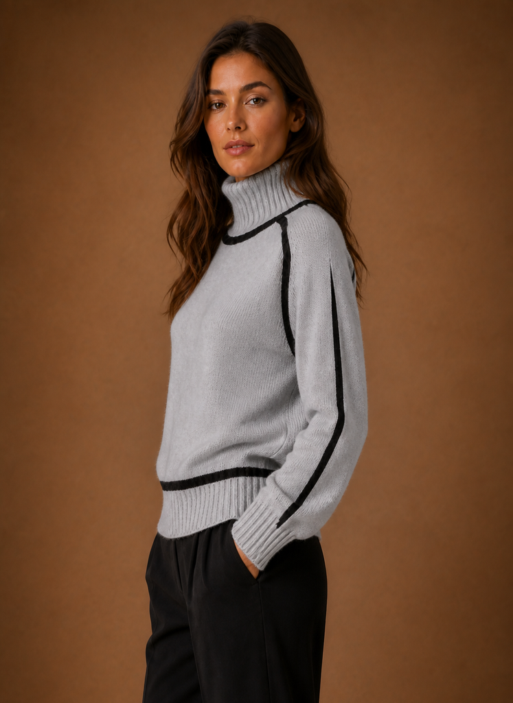 Kvinders Uldblandings Turtleneck Strikket Sweater | Areleon