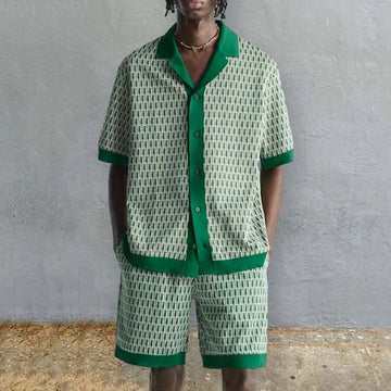 Herre T-Shirt og Shorts Sæt – Letvægts, Åndbar, Komfortabel, Stilfuld, Casual Hverdag Sommer Outfit