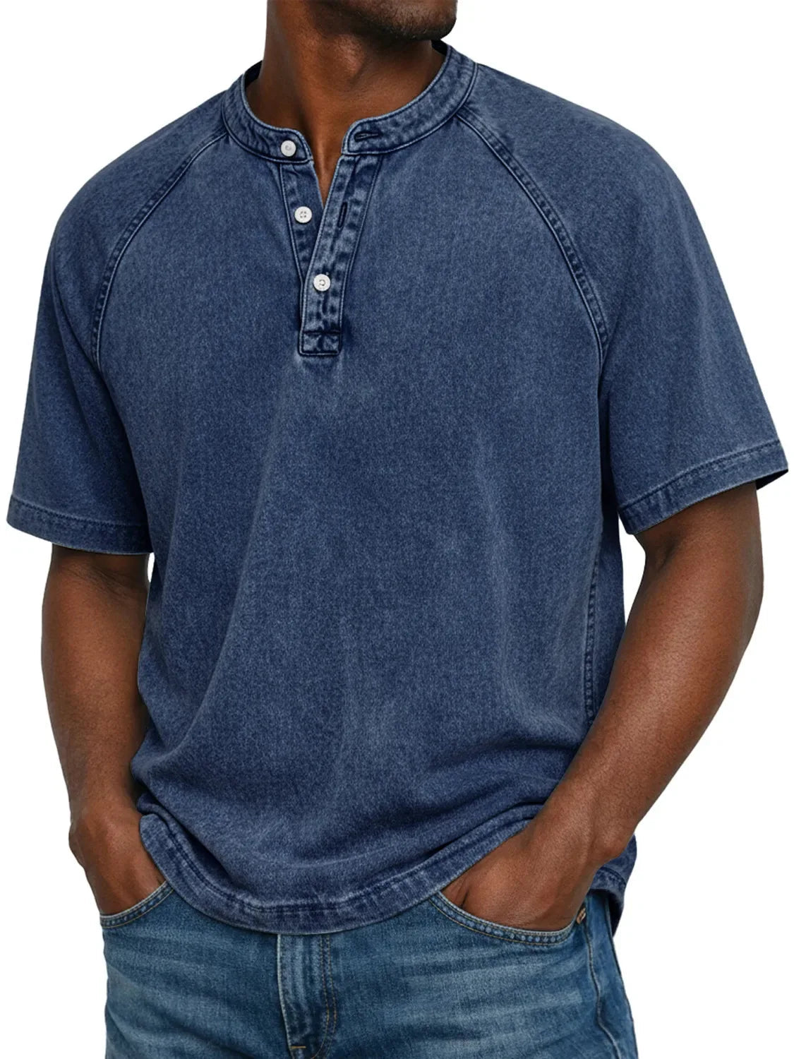 Herre Vasket Henley Kortærmet Casual T-Shirt