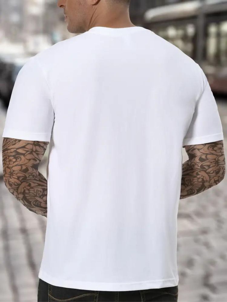 Herre Højhalset T-Shirt Blød Behagelig Langærmet Minimalistisk Casual Hverdags Lag-på-Lag Top