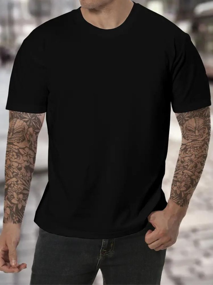 Herre Højhalset T-Shirt Blød Behagelig Langærmet Minimalistisk Casual Hverdags Lag-på-Lag Top