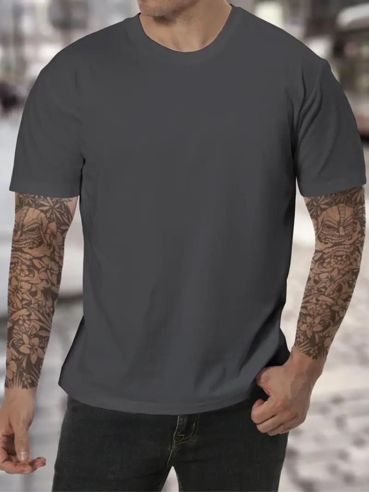 Herre Højhalset T-Shirt Blød Behagelig Langærmet Minimalistisk Casual Hverdags Lag-på-Lag Top