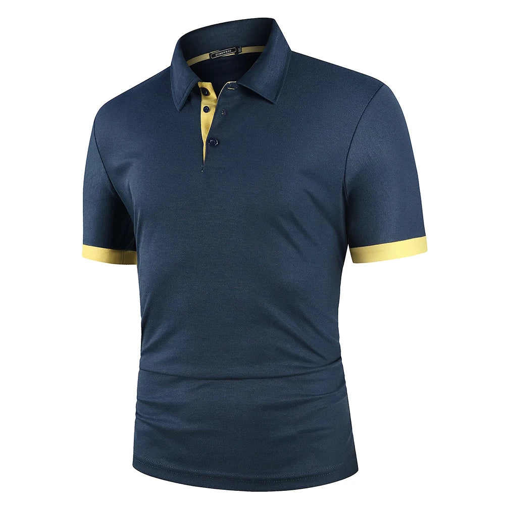 Herre Klassisk Sommer Polo Shirt Letvægts Åndbar Behagelig Smart Casual Top