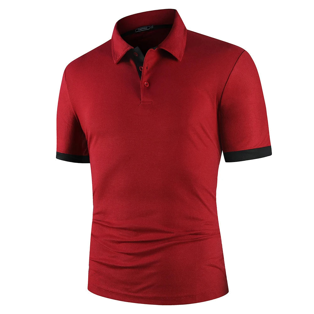 Herre Klassisk Sommer Polo Shirt Letvægts Åndbar Behagelig Smart Casual Top