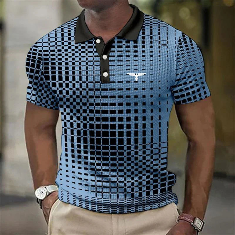 Herre Printed Contrast Krave Slim Fit Polo Shirt