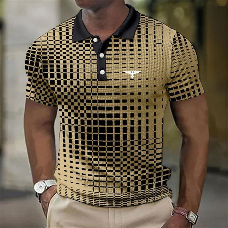 Herres Printed Contrast Krave Slim Fit Polo Shirt