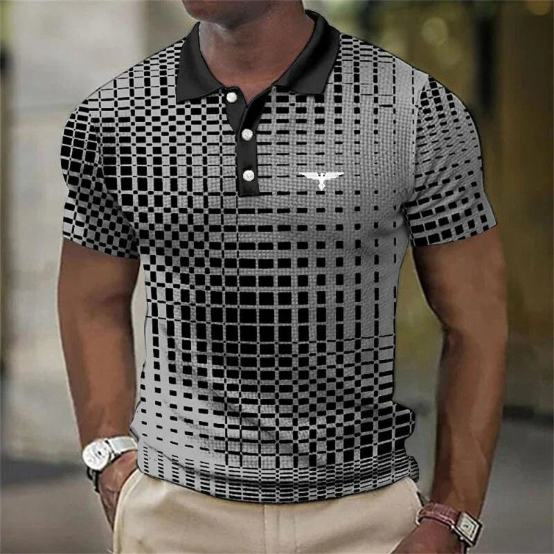 Herres Printed Contrast Krave Slim Fit Polo Shirt