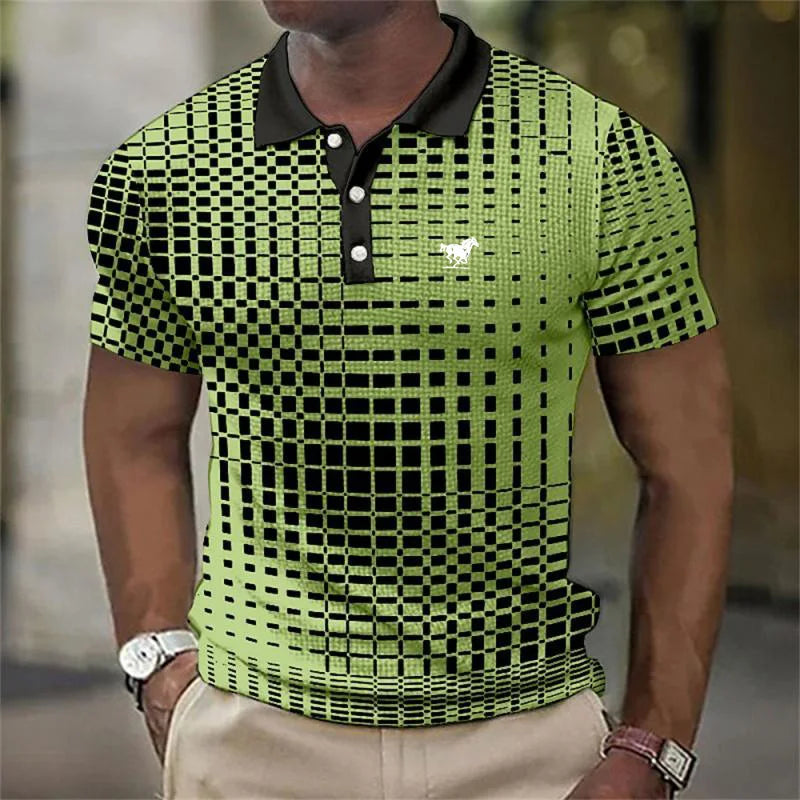 Herres Printed Contrast Krave Slim Fit Polo Shirt