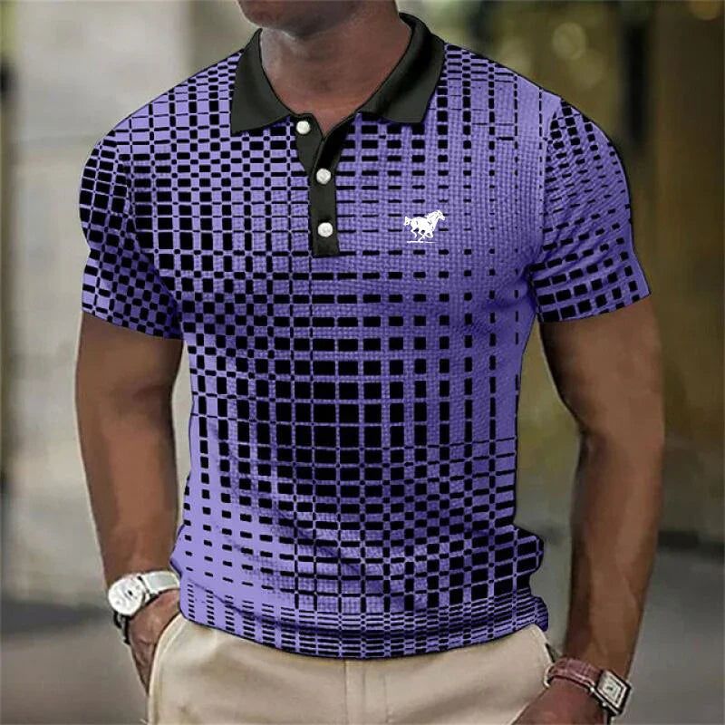 Herres Printed Contrast Krave Slim Fit Polo Shirt
