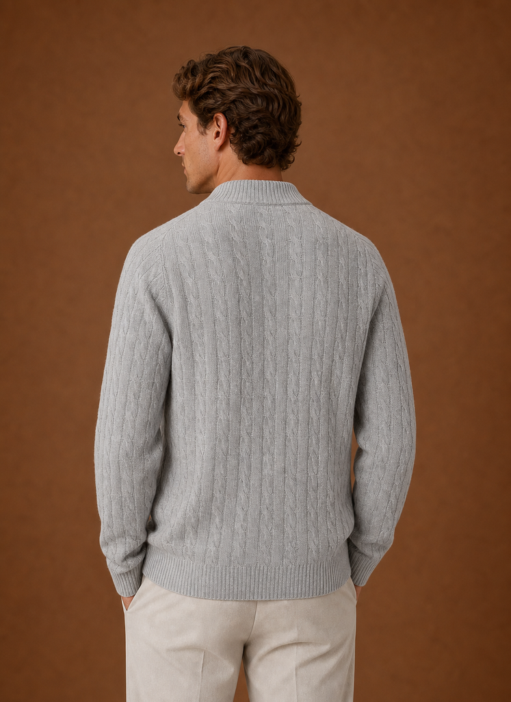 Herre Kabelstrik Cardigan - Knappet Front Sweater | Areleon