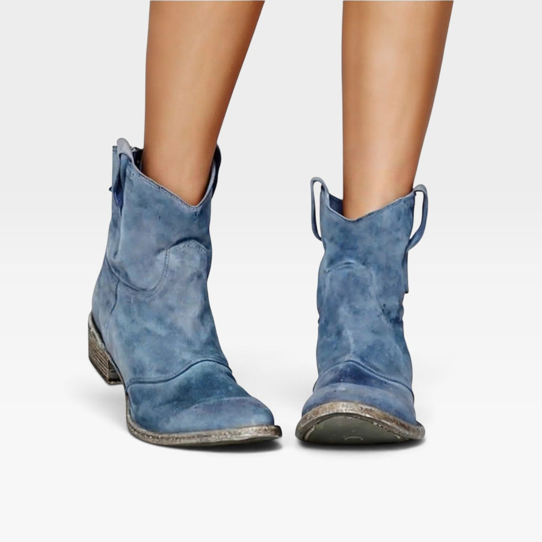 Dame Suede Western Ankelstøvler