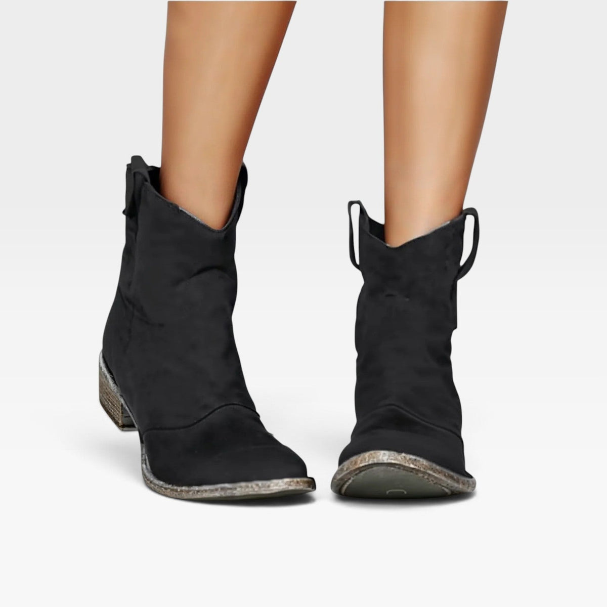 Dame Suede Western Ankelstøvler