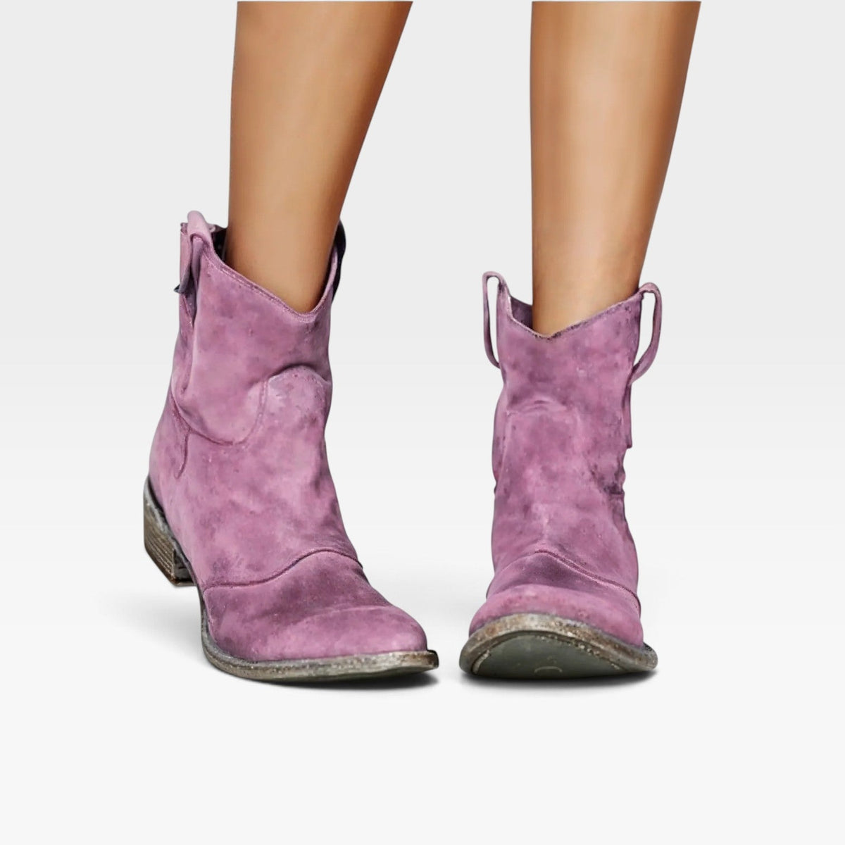 Dame Suede Western Ankelstøvler
