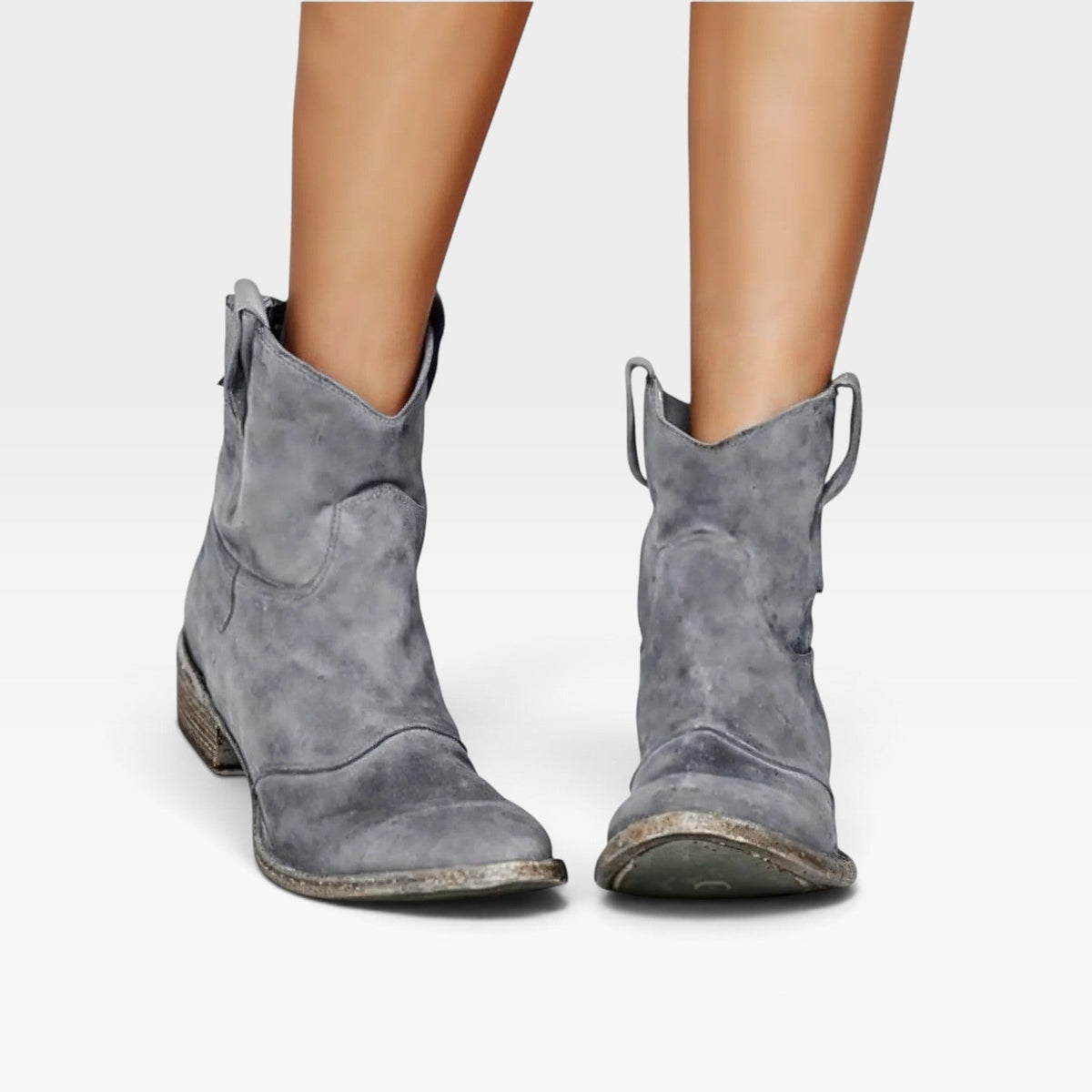 Dame Suede Western Ankelstøvler