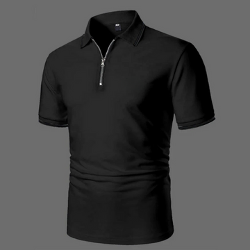 Herre Kortærmet Polo T-shirt med Lynlås Casual Smart-Casual Åndbart Bomulds Top