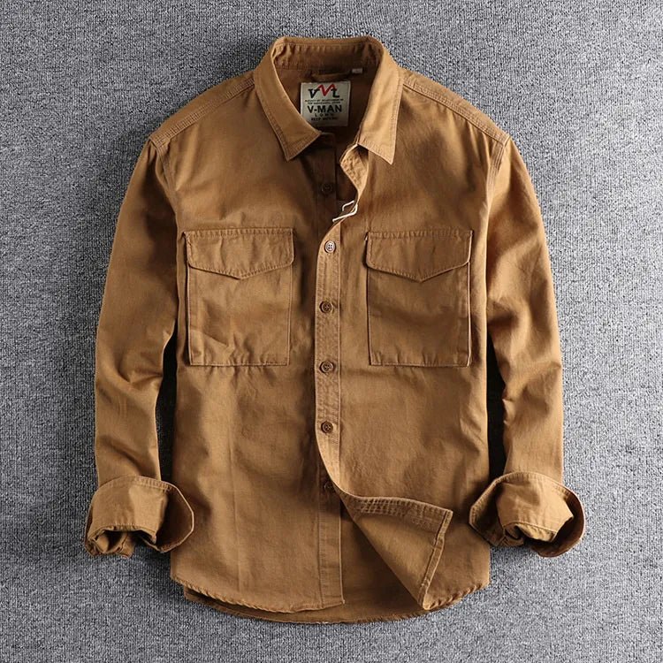 Herre Utility Overshirt – Dobbelt Lomme Knappet Lag til Rejse og Hverdagsbrug