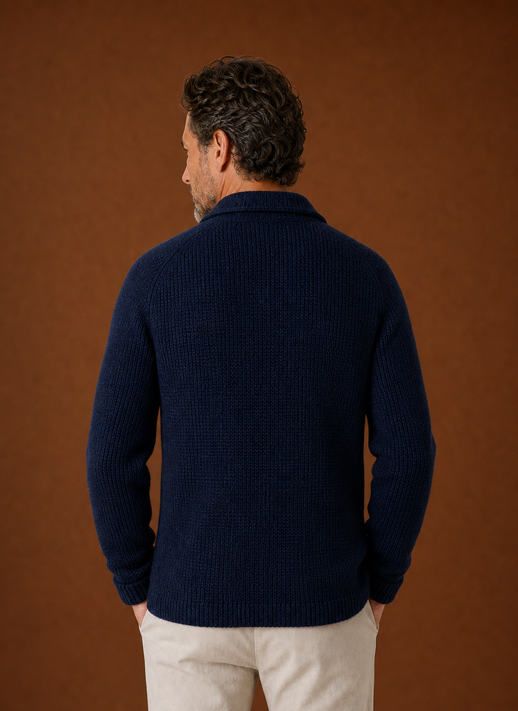 Herre Strikket Blazer Cardigan - Knapfront Lagjakke | Areleon