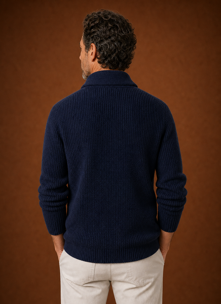 Herre Skulderkrave Cardigan - Strikket Cardigan | Areleon