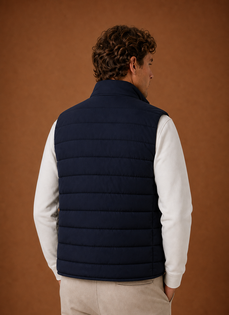 Herre Puffer Vest - Letvægts Quiltet Vinter Gilet | Areleon