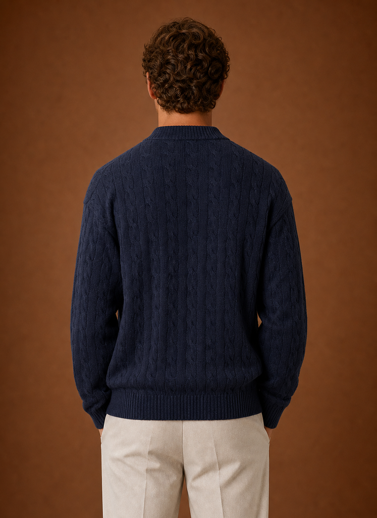 Herre Kabelstrik Cardigan - Knappet Front Sweater | Areleon