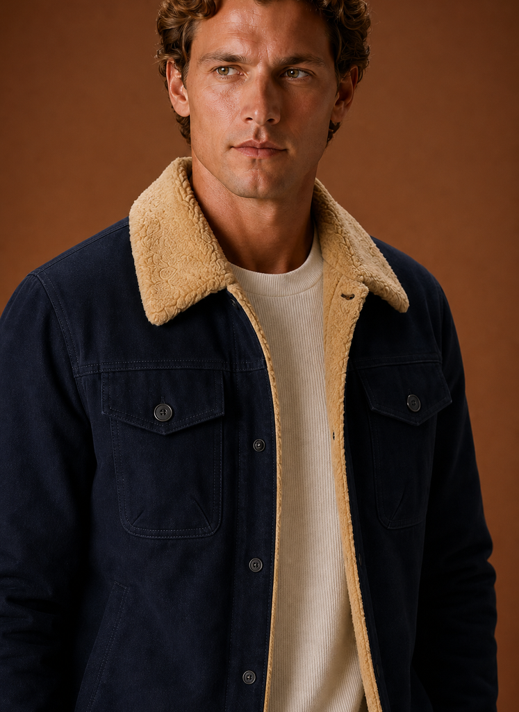 Herre Sherpa Jakke - Fleece Krave Fôret Casual Jakke | Areleon