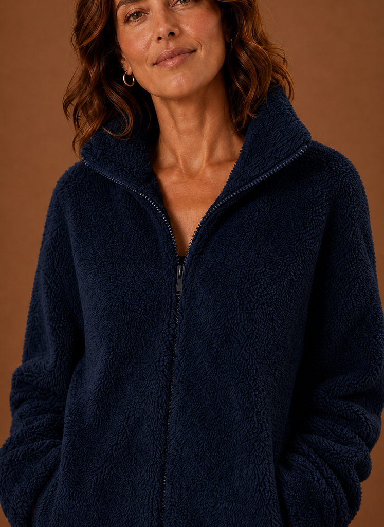 Dame Fleece Sherpa Zip Up Vinterjakke | Areleon