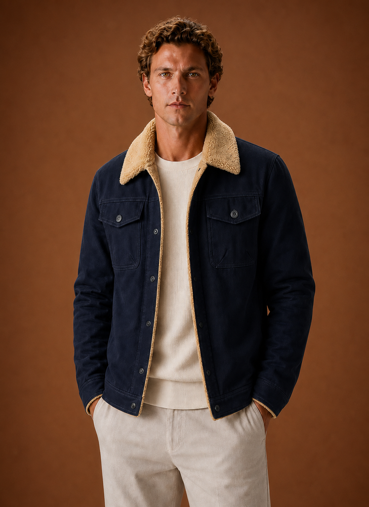 Herre Sherpa Jakke - Fleece Krave Fôret Casual Jakke | Areleon