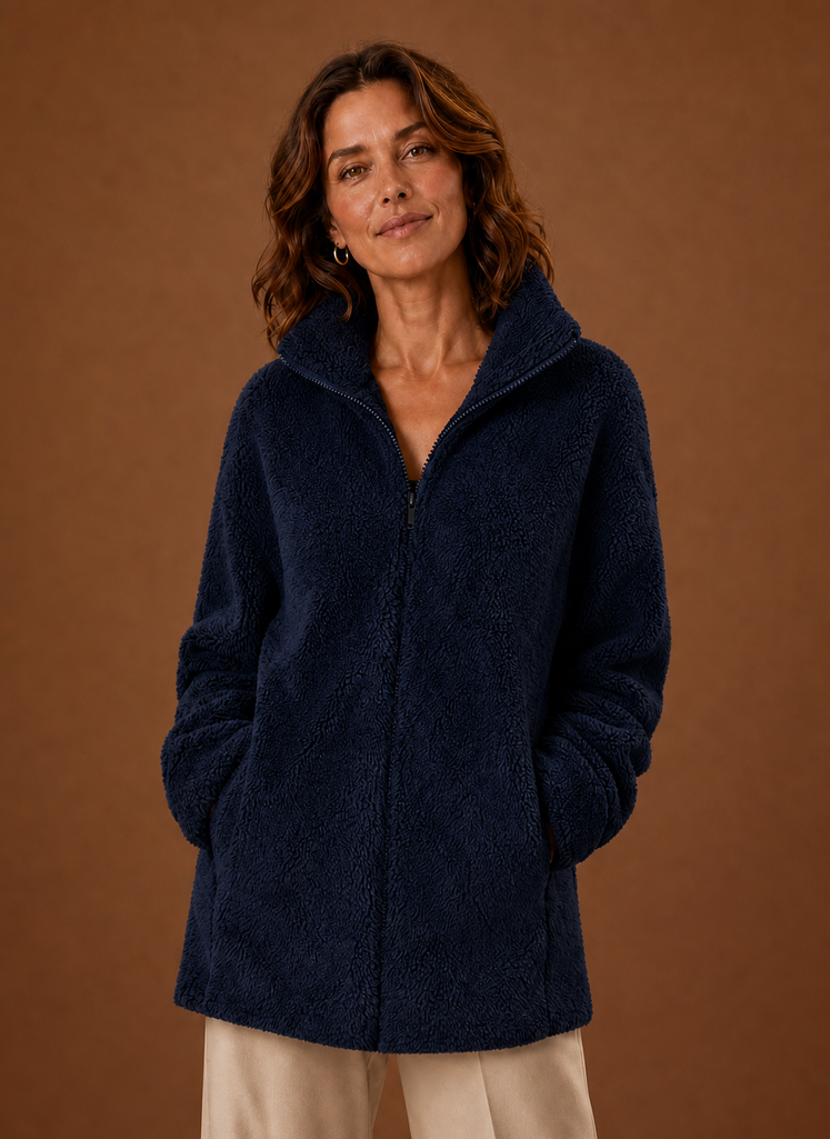 Dame Fleece Sherpa Zip Up Vinterjakke | Areleon