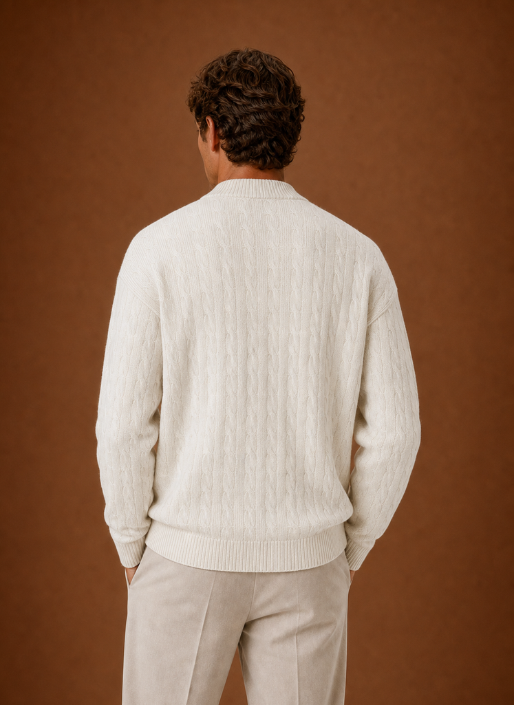 Herre Kabelstrik Cardigan - Knappet Front Sweater | Areleon