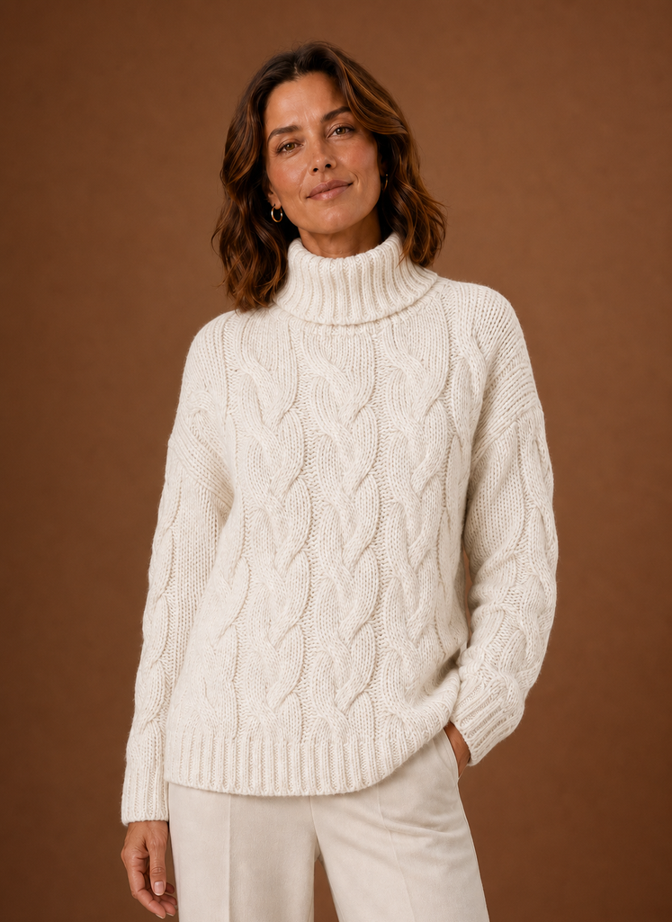 Kvinders Kabelstrik Sweater - Pullover Strikvarer | Areleon