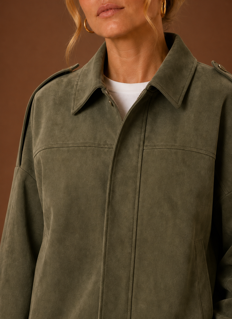 Kvinders Suede Oversized Jakke | Areleon