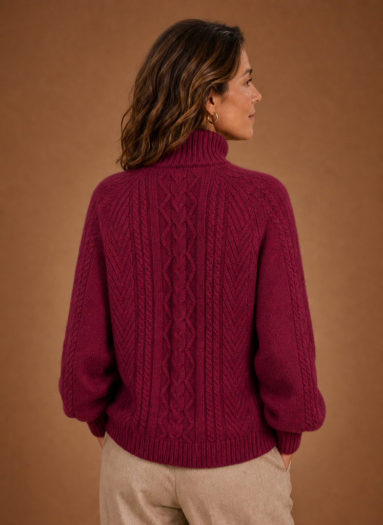 Kvinders Kabelstrikket Turtleneck Sweater | Areleon