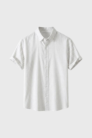 Herre T-shirt med tryk og knaplukning samt pænt krave