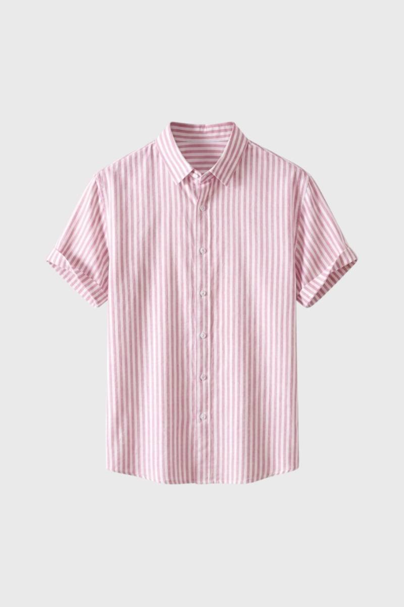 Herre T-shirt med Tryk og Knappelukning samt Pæn Krave