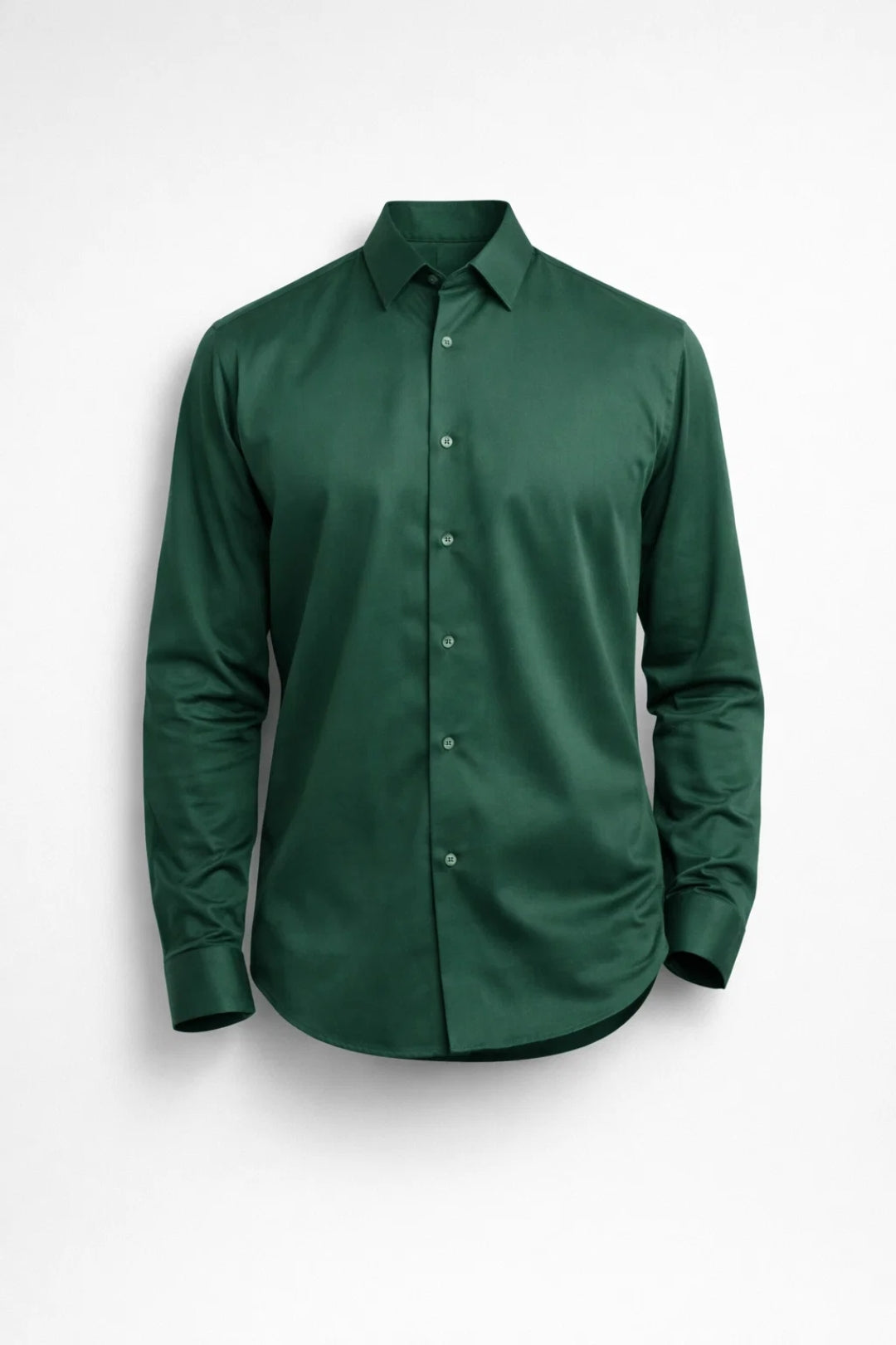 Herresatin skjorte, slim fit, langærmet, formel top