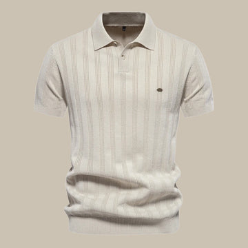 Herre Kortærmet Uld Polo T-Shirt Premium Åndbar Strik Smart-Casual Klassisk Top
