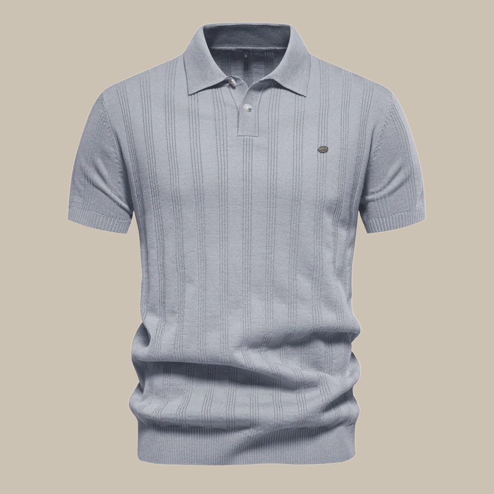 Herre Kortærmet Uld Polo T-Shirt Premium Åndbar Strik Smart-Casual Klassisk Top